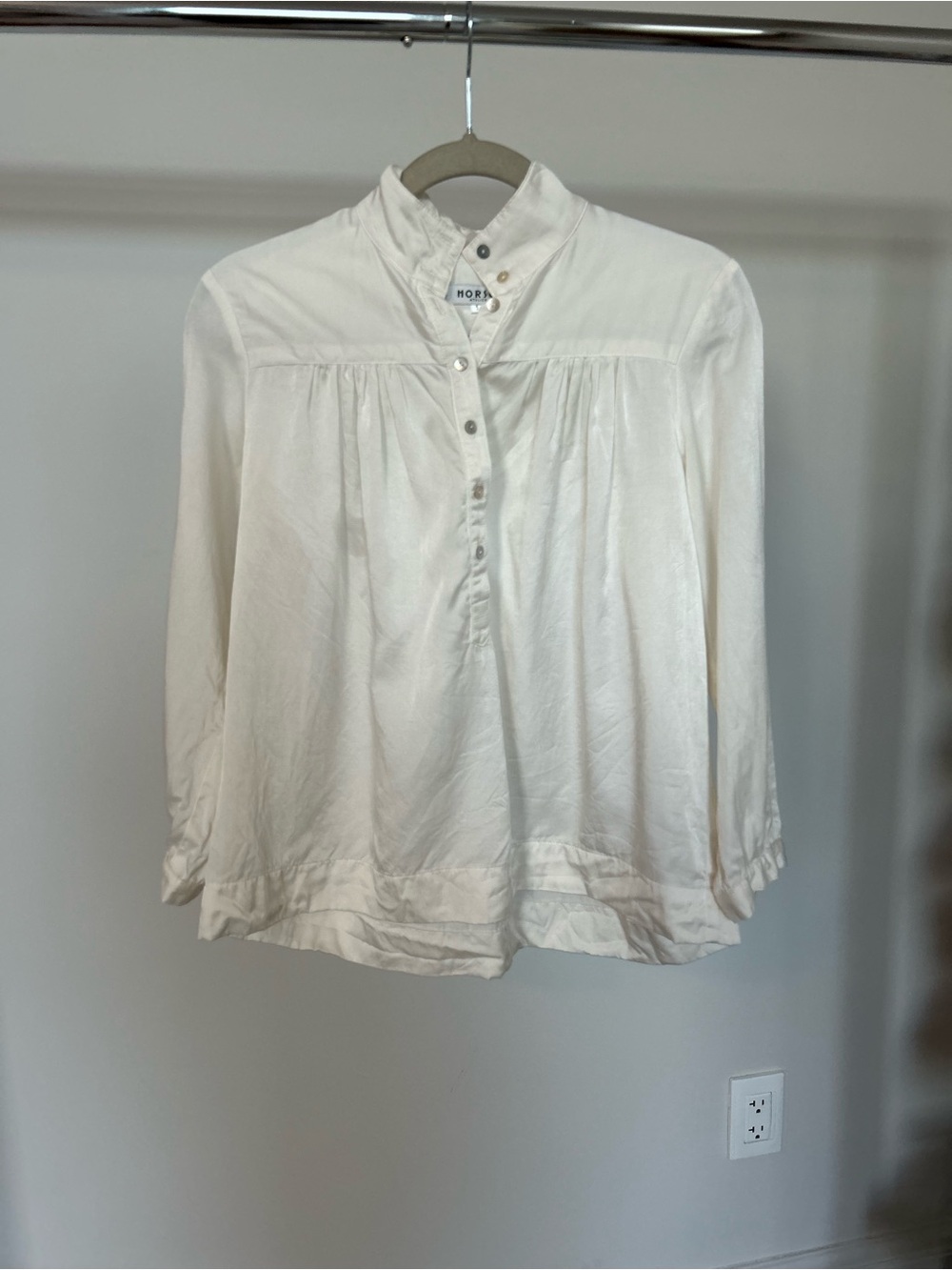 Horses Atelier Cream Button-Front  Blouse